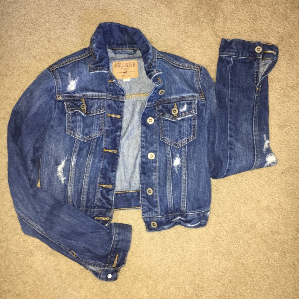 Hollister cropped jean jacket